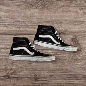 VANS SK8-Hi Black White High Top Canvas Suede Skate Shoes Unisex Mens 9.5 W 11.0